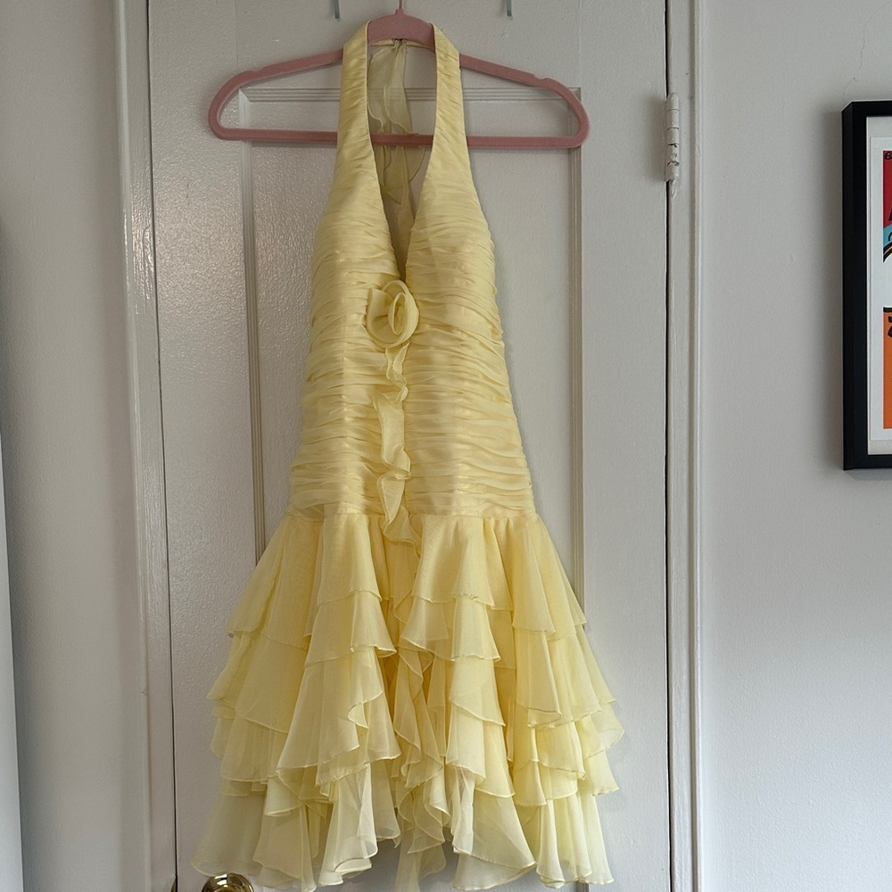 Tiffany Designs Lemon Halter Mini Dress